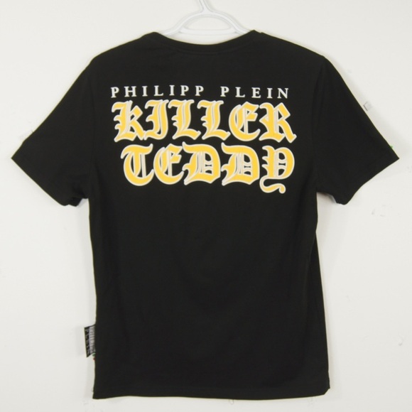 Philipp Plein Black Tee with Yellow and Brown Graphic - Picture 3 of 7